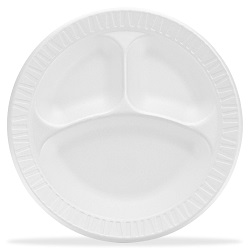 10CPWCR 10.25 WH 3C PLATE 500
WHITE FOAM COMPARTMENT PLATE